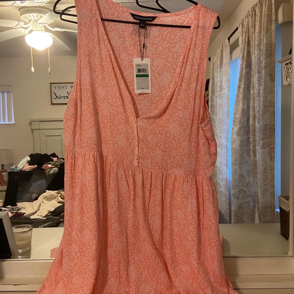 Calvin Klein sleeveless pink dress